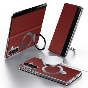 Skórzane Etui SULADA do Samsung Galaxy Z Fold7 bordowe