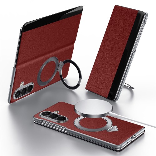 Skórzane Etui SULADA do Samsung Galaxy Z Fold7 bordowe
