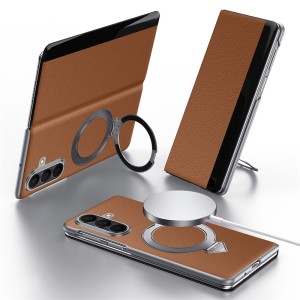 Skórzane Etui SULADA do Samsung Galaxy Z Fold7 brązowe