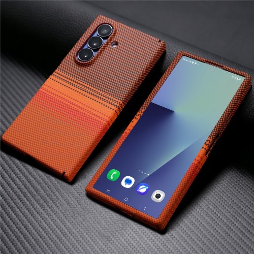 Mocne Etui ze Szkłem do Samsung Galaxy Z Fold8 Ultra pomarańczowe