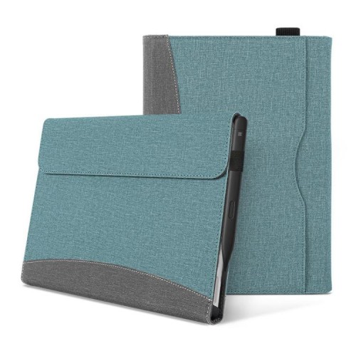 Etui, pokrowiec z przeszyciami i fakturą tkaniny do Microsoft Surface Pro 12 2025 niebieskie