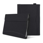 Etui, pokrowiec z przeszyciami i fakturą tkaniny do Microsoft Surface Pro 12 2025 czarne