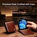 QIALINO Biznesowe Skórzane Etui do Samsung Galaxy Z Flip8 brązowe