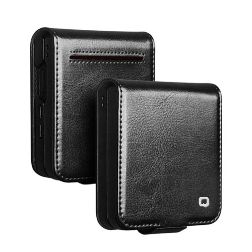 QIALINO Biznesowe Skórzane Etui do Samsung Galaxy Z Flip8 czarne
