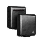 QIALINO Biznesowe Skórzane Etui do Samsung Galaxy Z Flip7 czarne