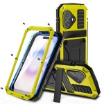 R-JUST Pancerne Etui Antywstrząsowe do iPhone 18 żółte