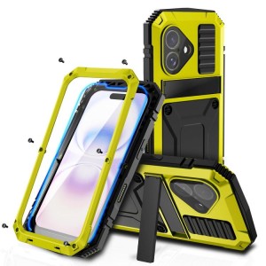 R-JUST Pancerne Etui Antywstrząsowe do iPhone 18 żółte