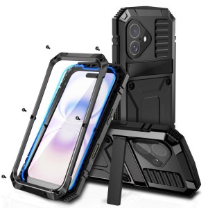 R-JUST Pancerne Etui Antywstrząsowe do iPhone 18 czarne