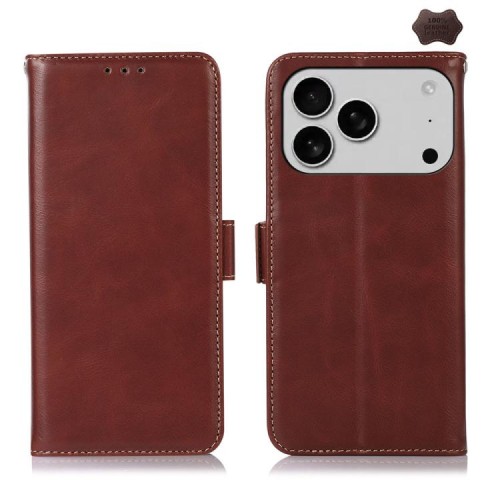 Skórzane Etui Pokrowiec RFID do iPhone 18 Pro Max brązowy