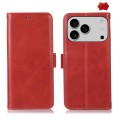 Skórzane Etui Pokrowiec RFID do iPhone 18 Pro Max czerwone