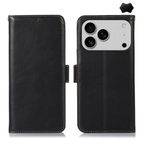 Skórzane Etui Pokrowiec RFID do iPhone 18 Pro Max czarny