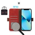 Skórzane Etui Pokrowiec RFID do iPhone 18 Pro czerwone