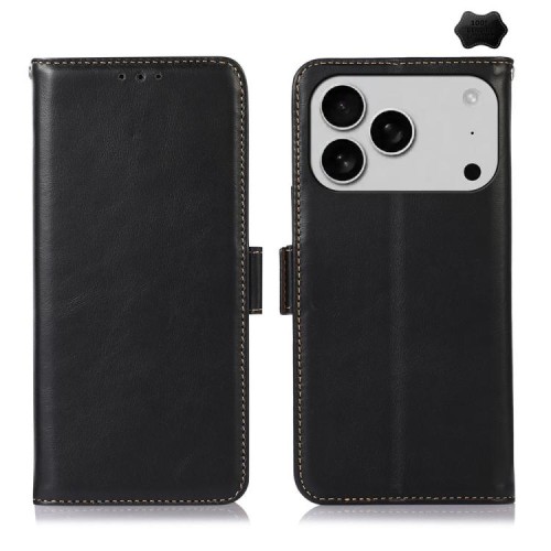 Skórzane Etui Pokrowiec RFID do iPhone 18 Pro Max czarny