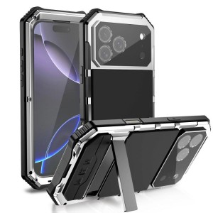 R-JUST Pancerne Etui Antywstrząsowe do iPhone 18 Pro srebrne