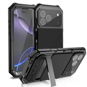 R-JUST Pancerne Etui Antywstrząsowe do iPhone 18 Pro czarne