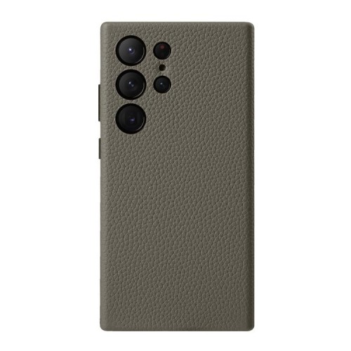 MELKCO Skórzane Etui Plecki Obudowa do Samsung Galaxy S24 Ultra szare
