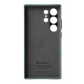 MELKCO Skórzane Etui Plecki Obudowa do Samsung Galaxy S24 Ultra niebieskie