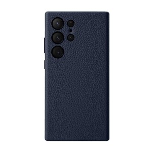 MELKCO Skórzane Etui Plecki Obudowa do Samsung Galaxy S24 Ultra granatowe