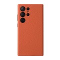MELKCO Skórzane Etui Plecki Obudowa do Samsung Galaxy S24 Ultra pomarańczowe