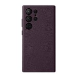 MELKCO Skórzane Etui Plecki Obudowa do Samsung Galaxy S24 Ultra fioletowe