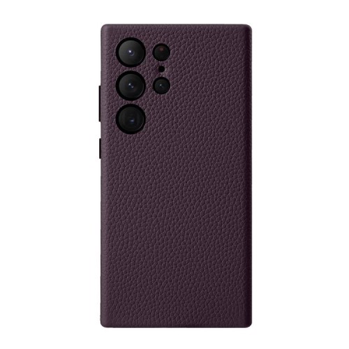 MELKCO Skórzane Etui Plecki Obudowa do Samsung Galaxy S24 Ultra fioletowe