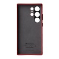 MELKCO Skórzane Etui Plecki Obudowa do Samsung Galaxy S24 Ultra czerwone