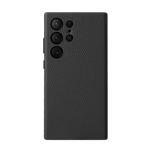 MELKCO Skórzane Etui Plecki Obudowa do Samsung Galaxy S24 Ultra czarne