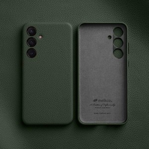 MELKCO Skórzane Etui Plecki Obudowa do Samsung Galaxy S24+ zielone