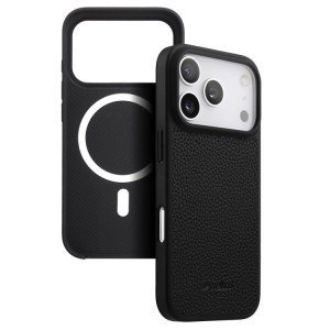 MELKCO Skórzane Etui Obudowa Plecki do iPhone 18 Pro czarne