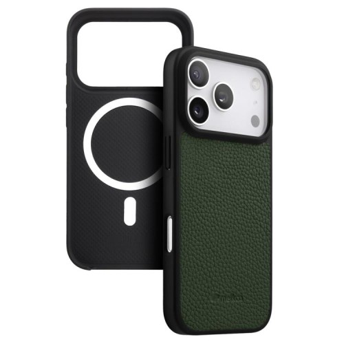 MELKCO Skórzane Etui Obudowa Plecki do iPhone 18 Pro zielone