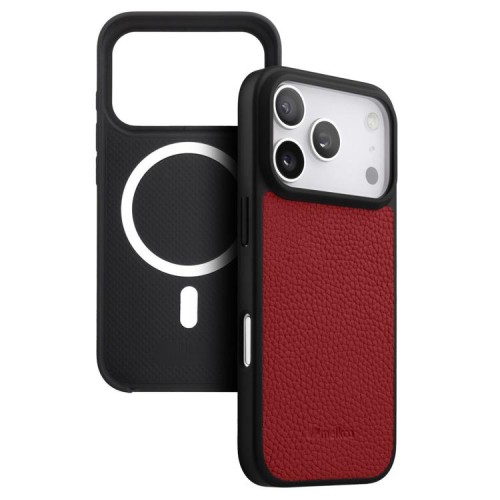 MELKCO Skórzane Etui Obudowa Plecki do iPhone 18 Pro Max czerwone