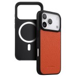 MELKCO Skórzane Etui Obudowa Plecki do iPhone 18 Pro Max pomarańczowe