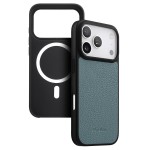 MELKCO Skórzane Etui Obudowa Plecki do iPhone 18 Pro Max niebieskie