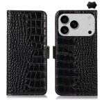 Eleganckie Skórzane Etui Pokrowiec do iPhone 18 Pro Max czarne