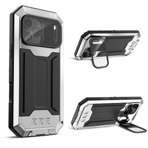 R-JUST Pancerne Etui Antywstrząsowe do iPhone 18 Pro srebrne