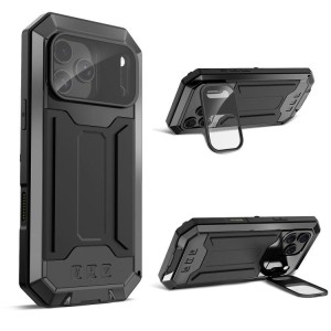 R-JUST Pancerne Etui Antywstrząsowe do iPhone 18 Pro czarne