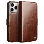 QIALINO Eleganckie Skórzane Etui Pokrowiec do iPhone 18 Pro Max brązowe