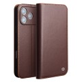 QIALINO Eleganckie Matowe Skórzane Etui do iPhone 18 Pro Max brązowe