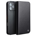 QIALINO Eleganckie Matowe Skórzane Etui do iPhone 18 Pro Max czarne