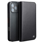 QIALINO Eleganckie Matowe Skórzane Etui do iPhone 18 Pro czarne