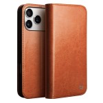 QIALINO Eleganckie Skórzane Etui do iPhone 18 Pro Max brązowe jasne
