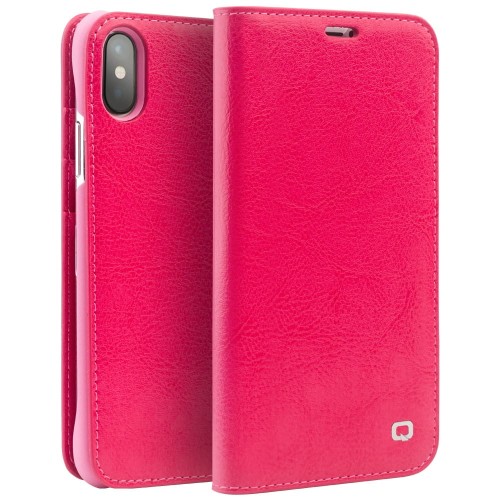 Etui QIALINO iPhone X różowe