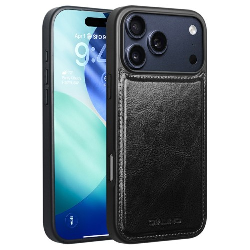 QIALINO Skórzane Etui Plecki do iPhone 18 Pro Max czarne