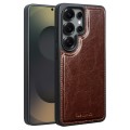 QIALINO Skórzane Etui Plecki do Samsung Galaxy S25 Ultra brązowe