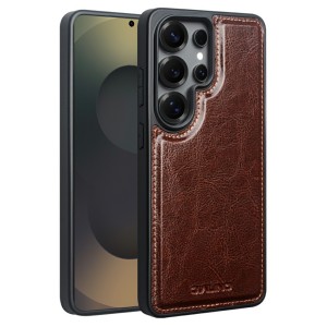 QIALINO Skórzane Etui Plecki do Samsung Galaxy S25 Ultra brązowe