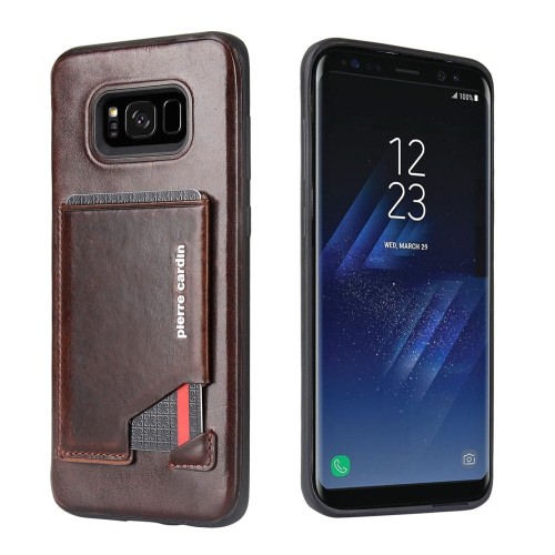 Skórzane Etui PIERRE CARDIN Samsung Galaxy S8 brązowe