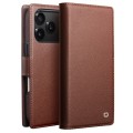 QIALINO Magnetyczne Eleganckie Skórzane Etui do iPhone 18 Pro brązowe