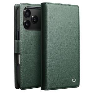 QIALINO Magnetyczne Eleganckie Skórzane Etui do iPhone 18 Pro zielone