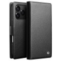QIALINO Magnetyczne Eleganckie Skórzane Etui do iPhone 18 Pro czarne