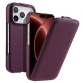 MELKCO MagSafe Skórzane Etui Pionowe do iPhone 18 Pro Max fioletowe